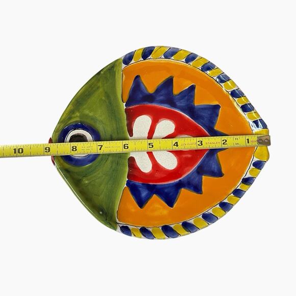 DeSimone Home Decor Wall Art Ceramic Fish Bold Colors Hand Painted Italy Signed - Picture 8 of 10